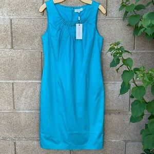 NWT Calvin Klein Shift Sheath Shift Midi Dress Sleeveless Size 8 Teal Cocktail